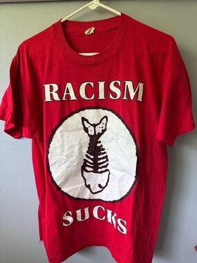 Vintage 1991 Fishbone Racism Sucks Double Sided Band T-Shirt Mens XL